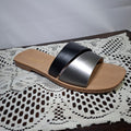 Sandalia negro con plateado