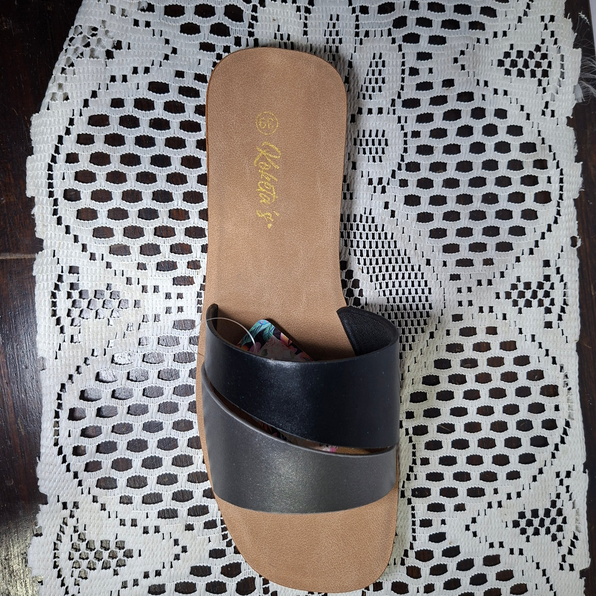 Sandalia negro con plateado