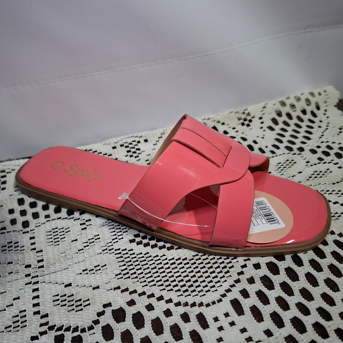 Sandalia brillante fucsia