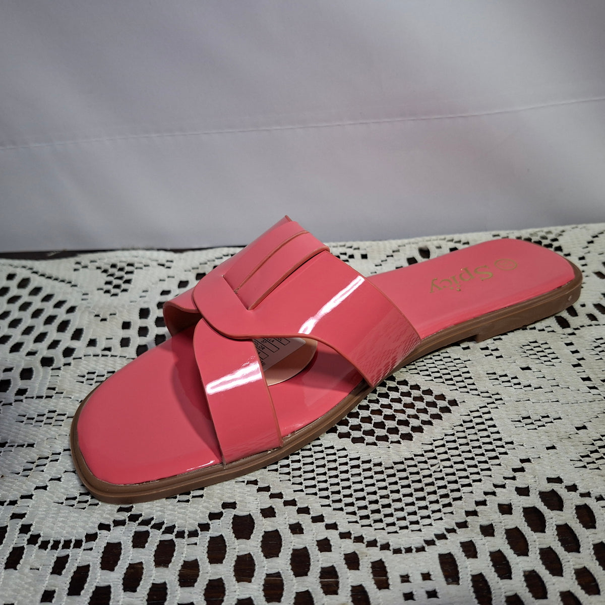 Sandalia brillante fucsia
